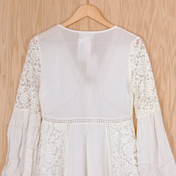 Love Riche White Lace Bell Sleeve Mini Dress - Picture 5 of 9